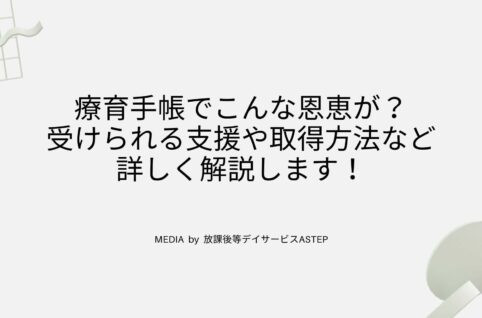 京都府向日市の放課後等デイサービスASTEP 療育手帳でこんな恩恵が？受けられる支援や取得方法など詳しく解説します！