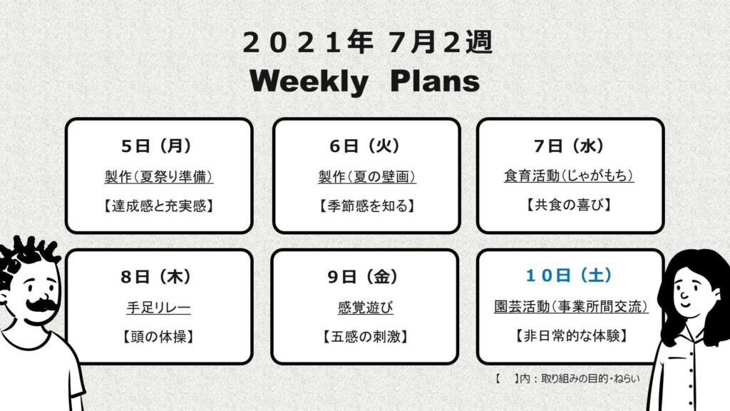 週間予定表(7月2週)