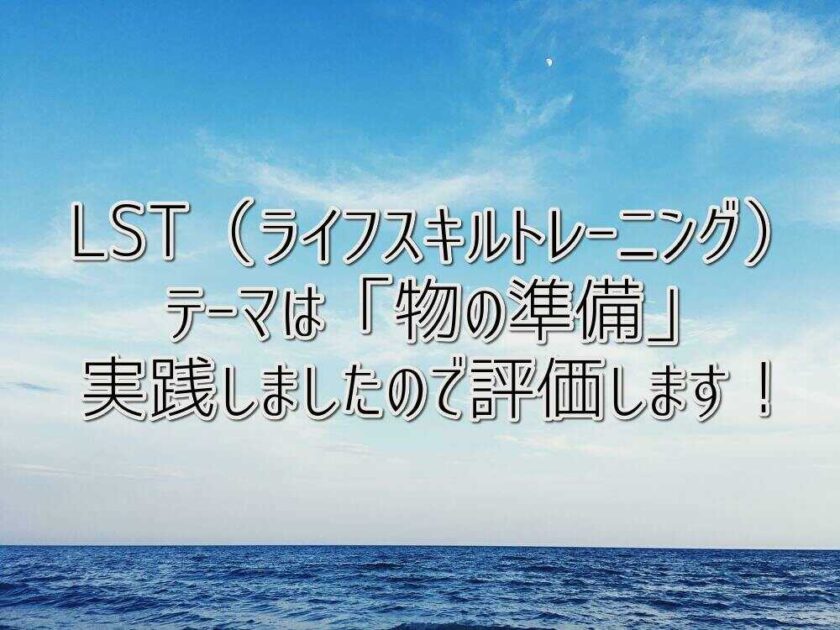 LST（ライフスキルトレーニング） テーマは「物の準備」 実践しましたので評価します！