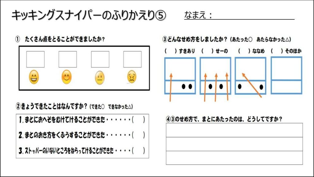 キッキングスナイパー（振り返りシート）