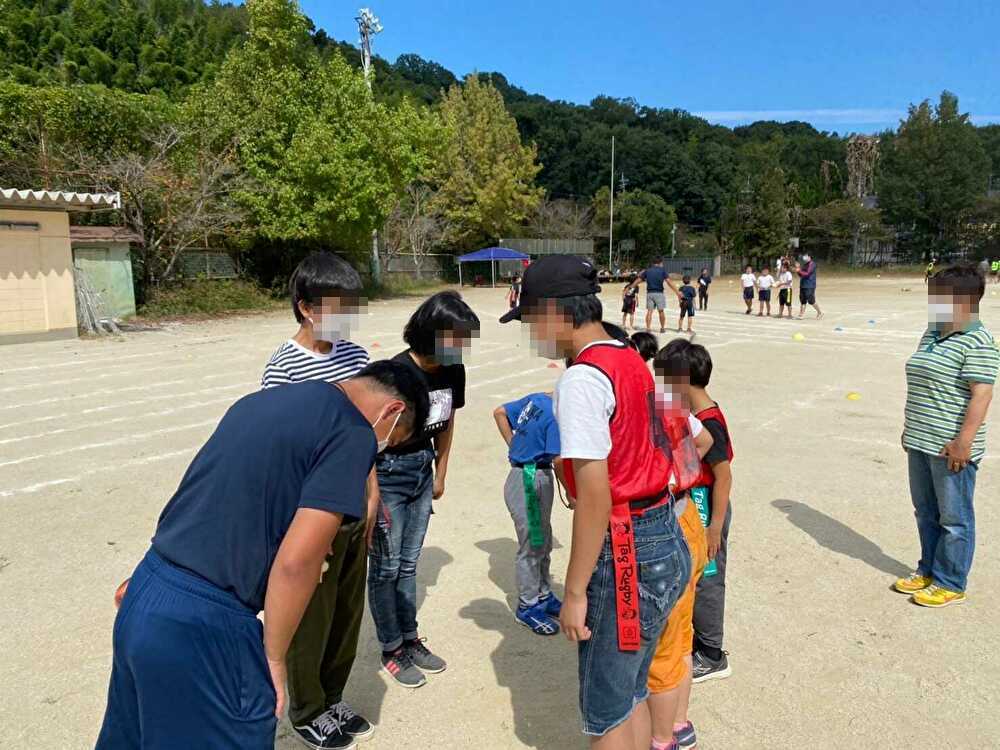 タグラグビーの練習風景