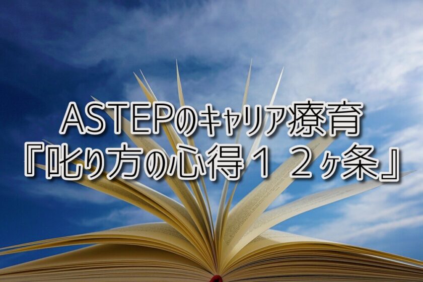 京都府乙訓郡向日市の放課後等デイサービスASTEP（アステップ）ASTEPのキャリア療育『叱り方の心得１２ヶ条』について